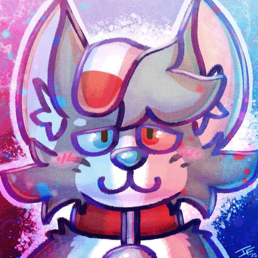 icon of a cat with a sock on his head