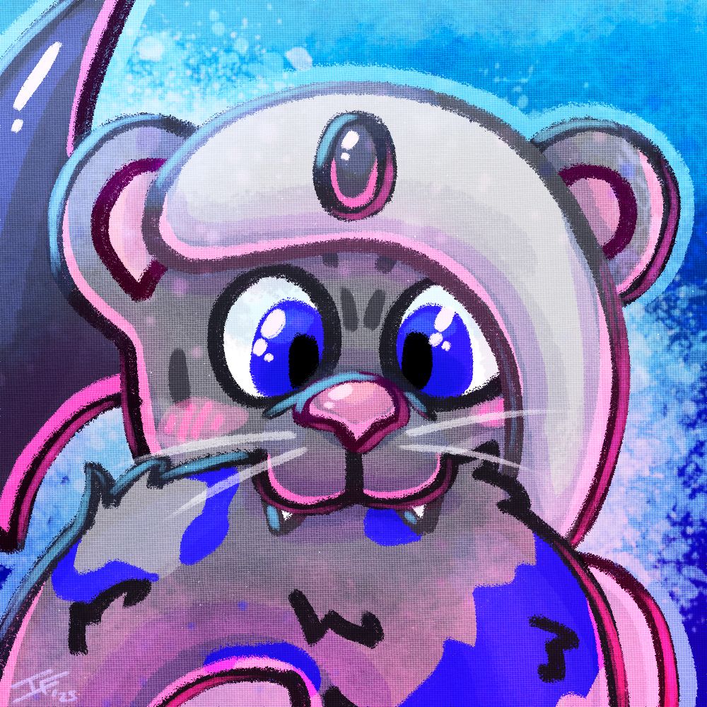 icon of an abosl snow leopard homphing her tail