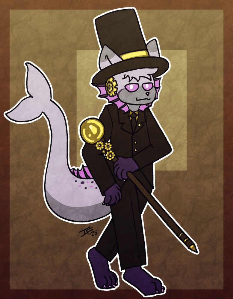 a sylveon/vaporeon hyrbrid dress up as T corp Outis from Limbus Company