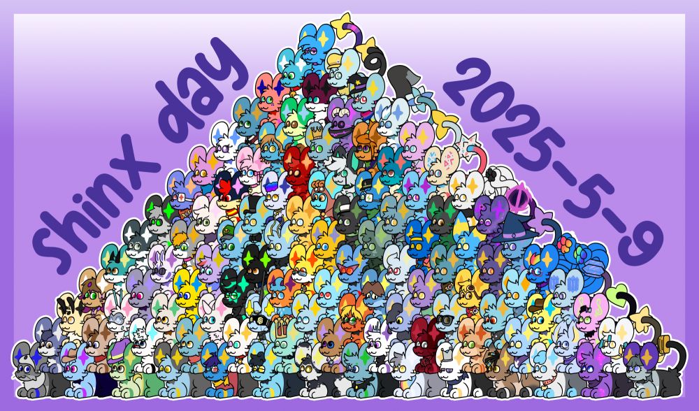 105 shinx piled up in a pyramid