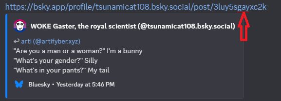a screenshot of the link where near the end of the link the random characters arrange into the word gay
