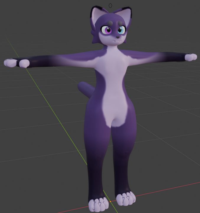 A work in progress 3d model of an anthropomorphic cat
