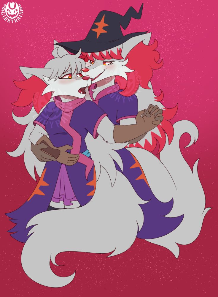 two delphox's hold each other