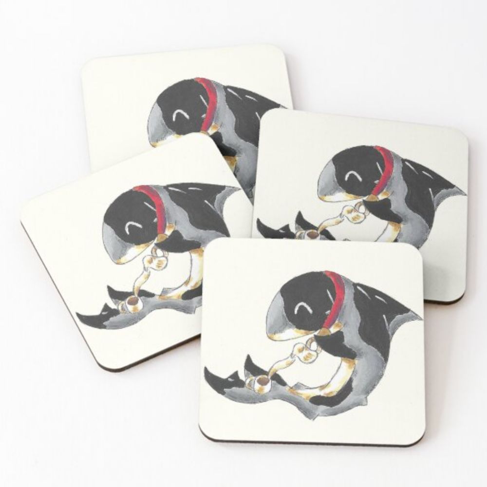 "Holstein Milk Shark" Coasters (Set of 4) for Sale by KOKeefeArt