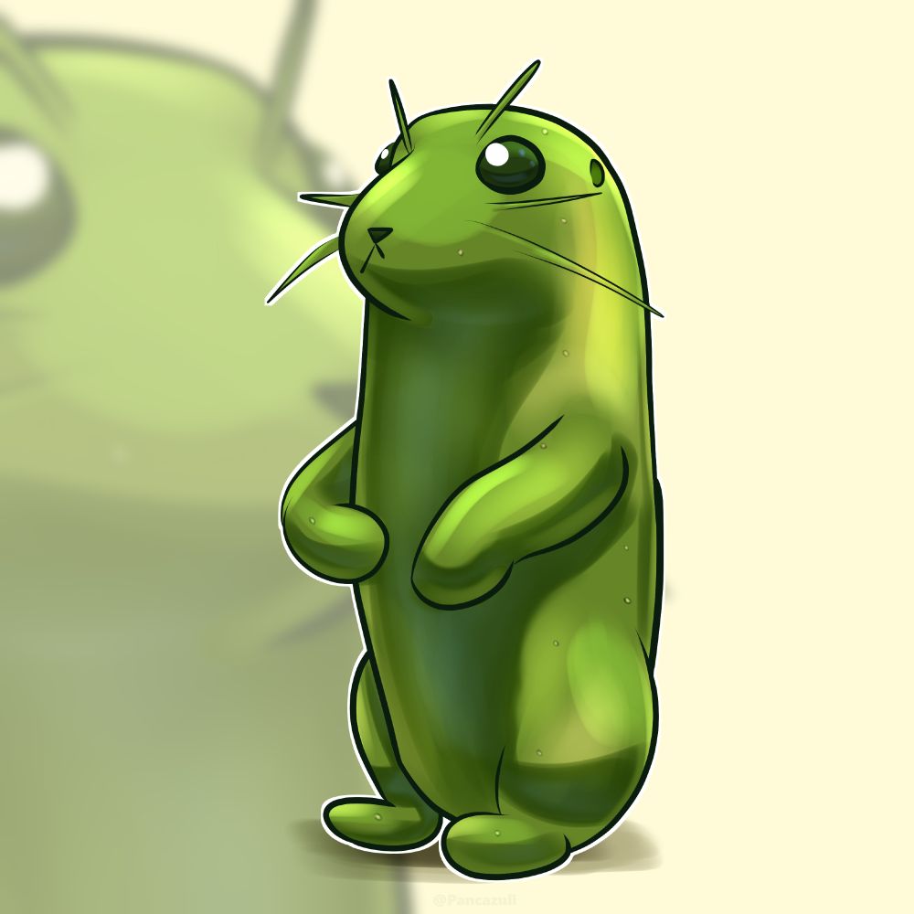 Prairie dog designed like a cucumber.