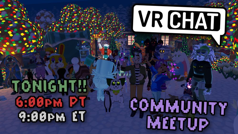 Promo image for the blawnk Squad VRChat Community Meetup, happening on August 9, 2025 at 6:00pm PT / 9:00pm ET.