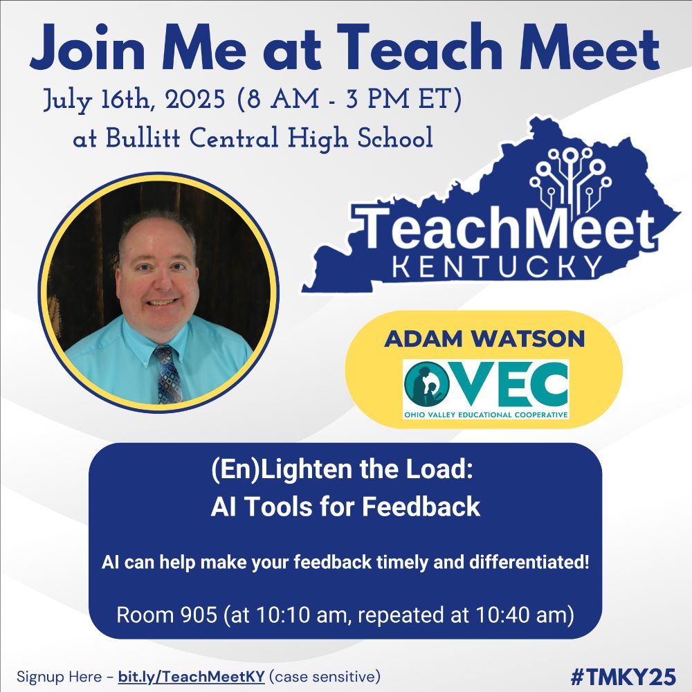 Flyer for Teach Meet KY on July 16, 2025.