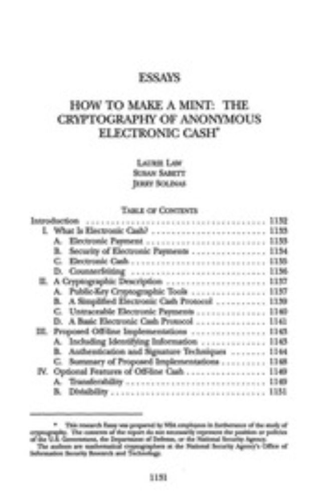 How To Make A Mint The Cryptography Of Anonymous Electronic Cash : Free Download, Borrow, and Streaming : Internet Archive