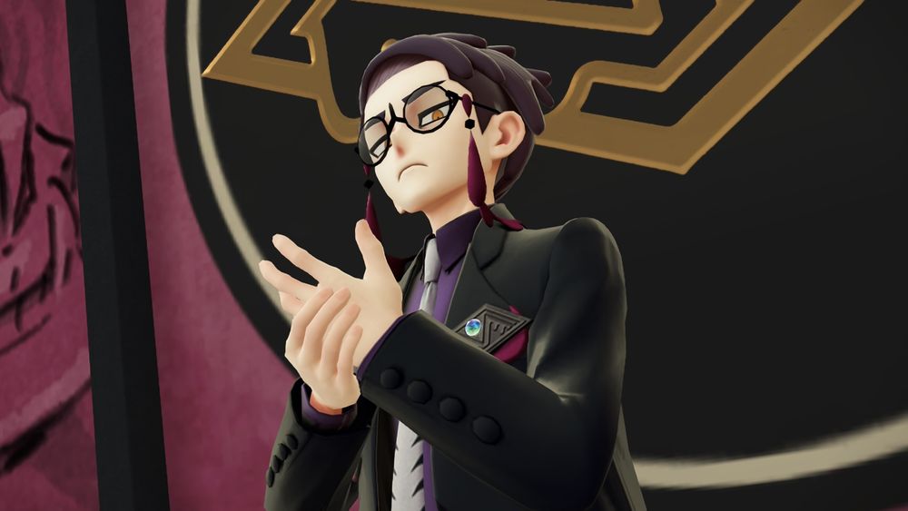 A screenshot of Corbeau glancing down towards the viewer