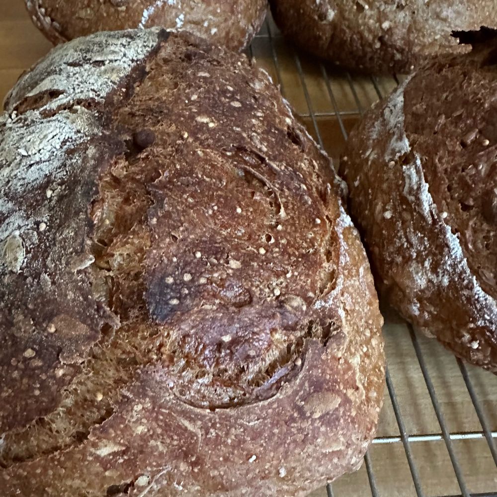 Close up of sourdough crust