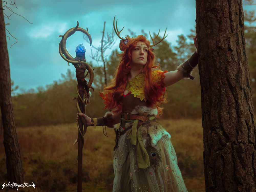 My Keyleth from Critical Role cosplay, photo by Chase (Electrospectrum) taken in the New Forest, UK