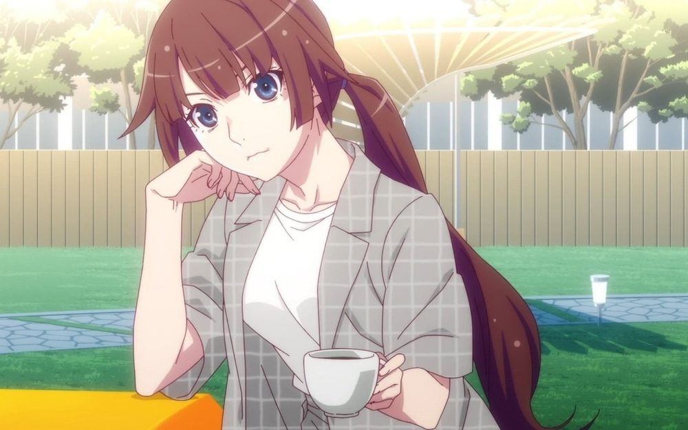 Senjougahara Hitagi from the Monogatari Series, specifically from the Off and Monster Season. 