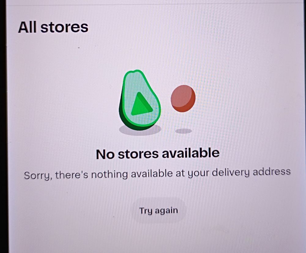 No restaurant delivery available 