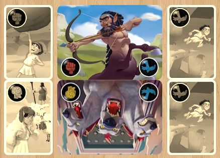 The Chimera, final boss of Legends of Hellas is in this instance a blend of a centaur and Cerberus.