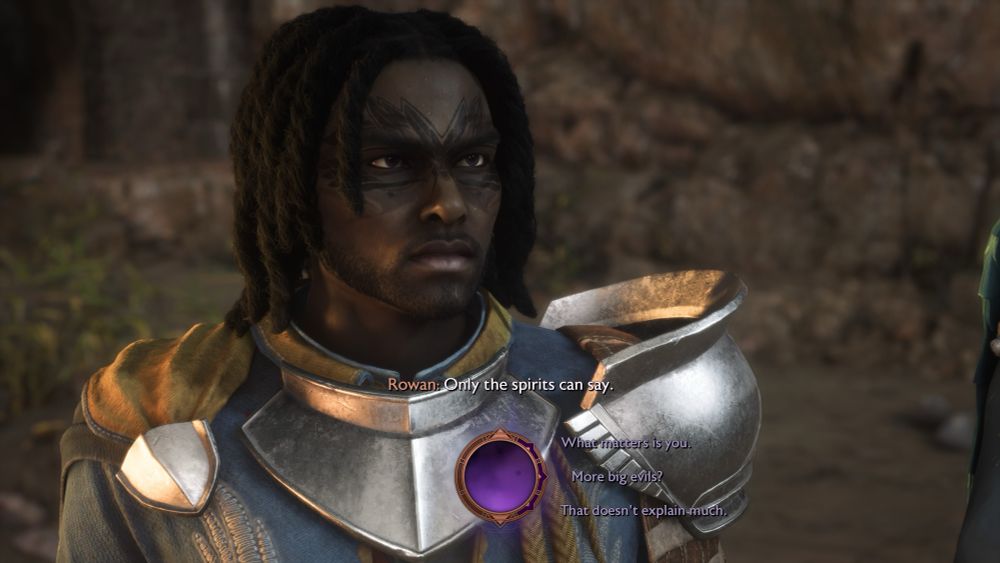 Screenshot of a Human Rook from dragon age veilguard 