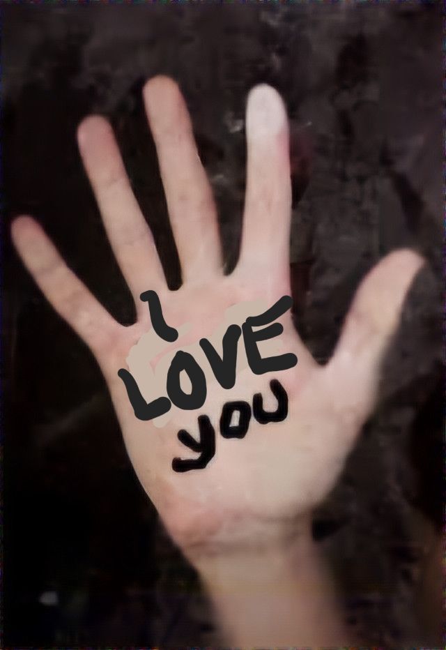 I love you written on hand
