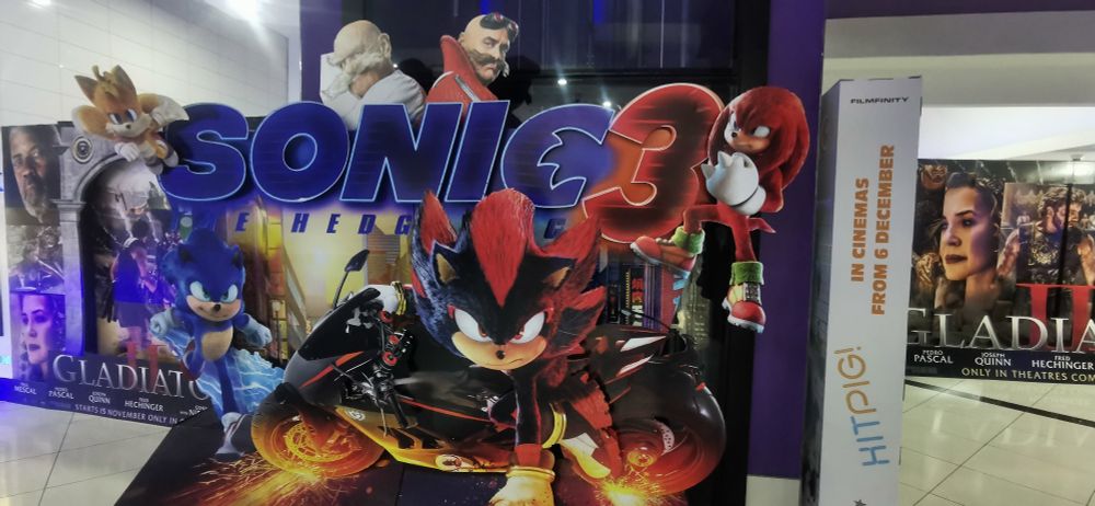 Movie theater poster thing of Sonic the Hedgehog 3 