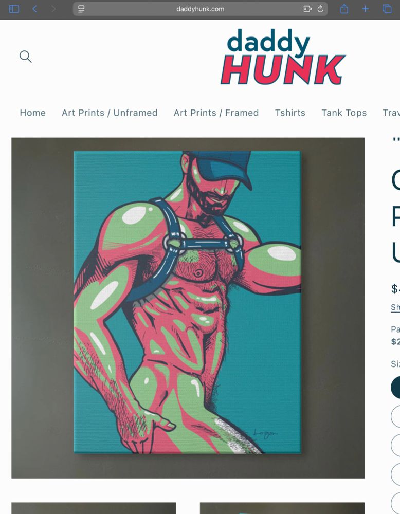 This art print shows a fit, shirtless man dancing under colorful lighting. The vibrant colors gently highlight his skin and movement, capturing a moment of quiet sensuality and expression.
Printed on high-quality canvas and sold unframed. Ships to the US, Canada and Europe.