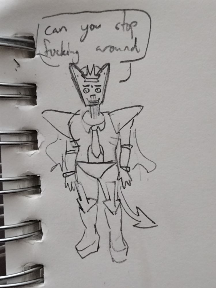 Pencil drawing of Nordic Bunny. He is facing the viewer and saying "can you stop fucking around"