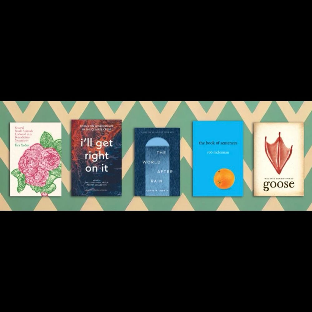 A panel of five poetry books including the anthology I’ll Get Right On It: Poems on Working Life in the Climate Crisis, edited by the Land and Labour Poetry Collective, published by Roseway. 