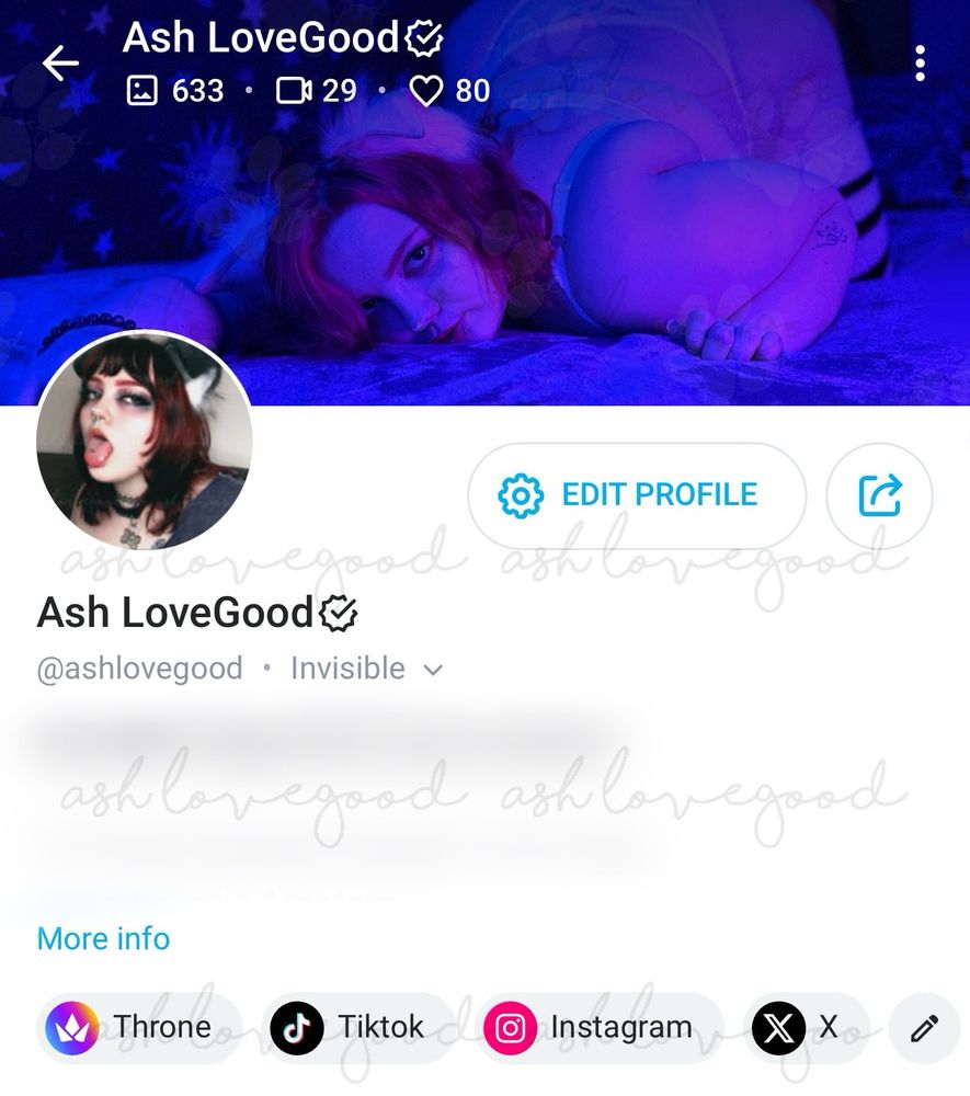 a screenshot of Ash LoveGood’s official onlyfans page