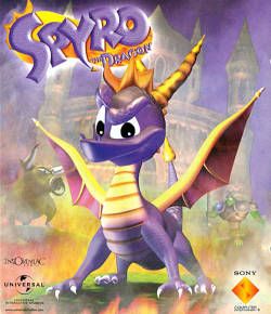 Box art for the NTSC version, showing Spyro in front of a castle, with two enemies behind him.