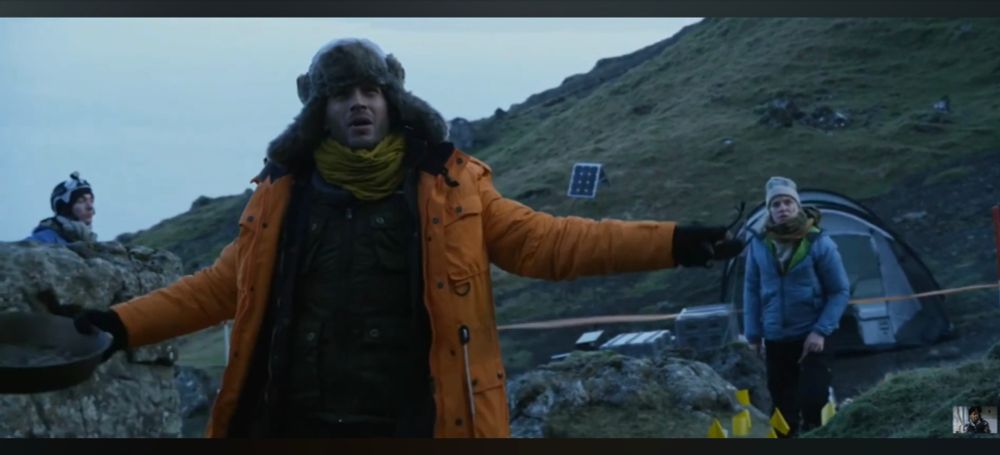 Charlie Holloway in Prometheus, reacting with exasperation to an employee trying to call his attention to something.