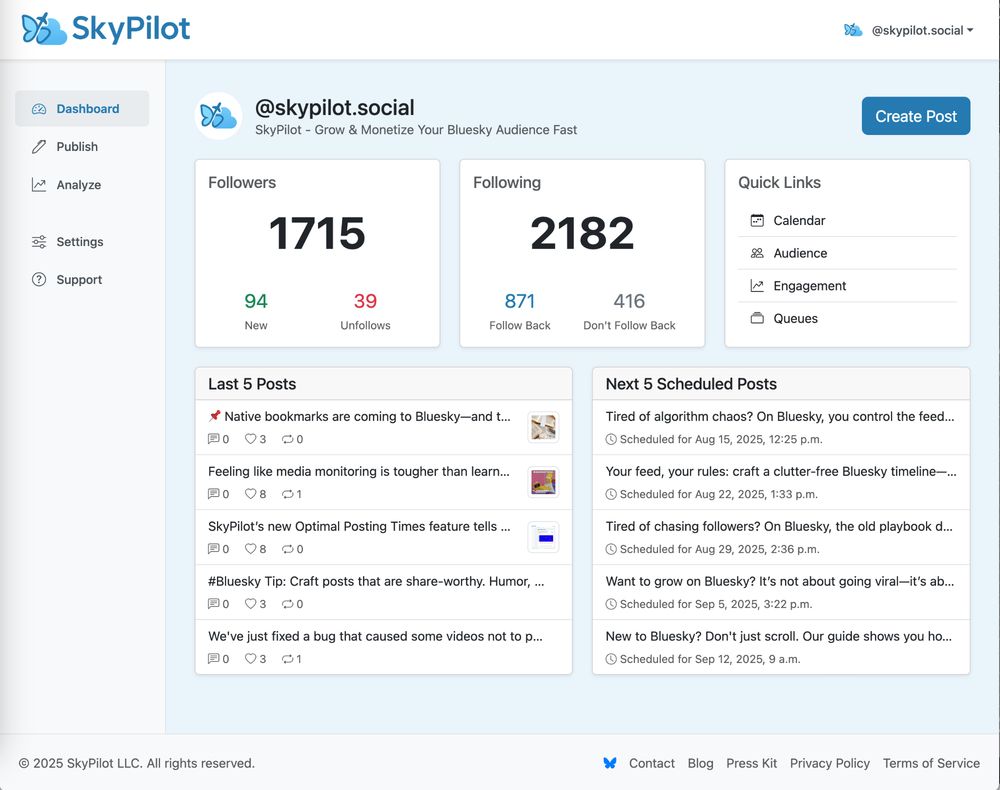 SkyPilot's dashboard page