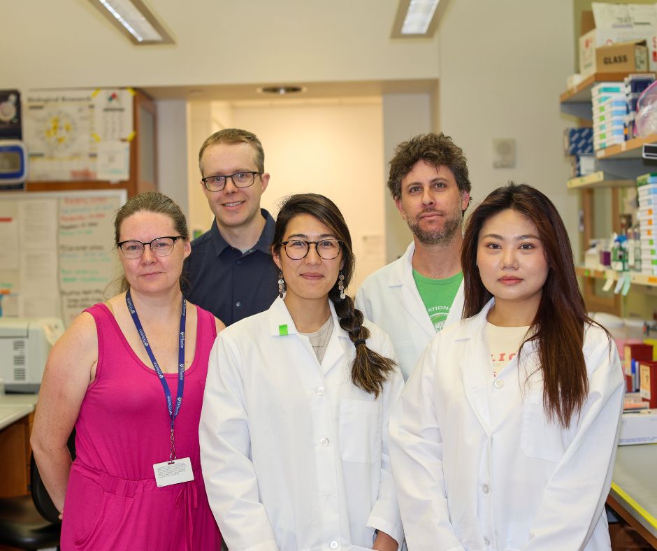 The research team from left to right: Elizabeth Bhoj, Kyle Vining, Kei Katusra, Nir Badt and Yuchen (Tracy) Jiang.
