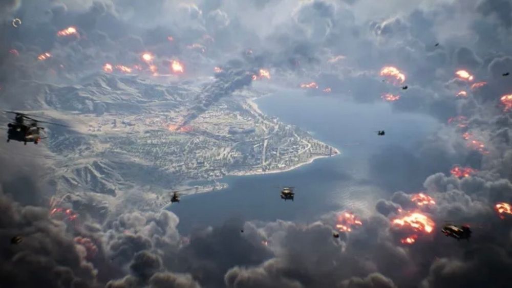 Battlefield 6 RedSec battle royale Southern California map surrounded by a ring of fire. 