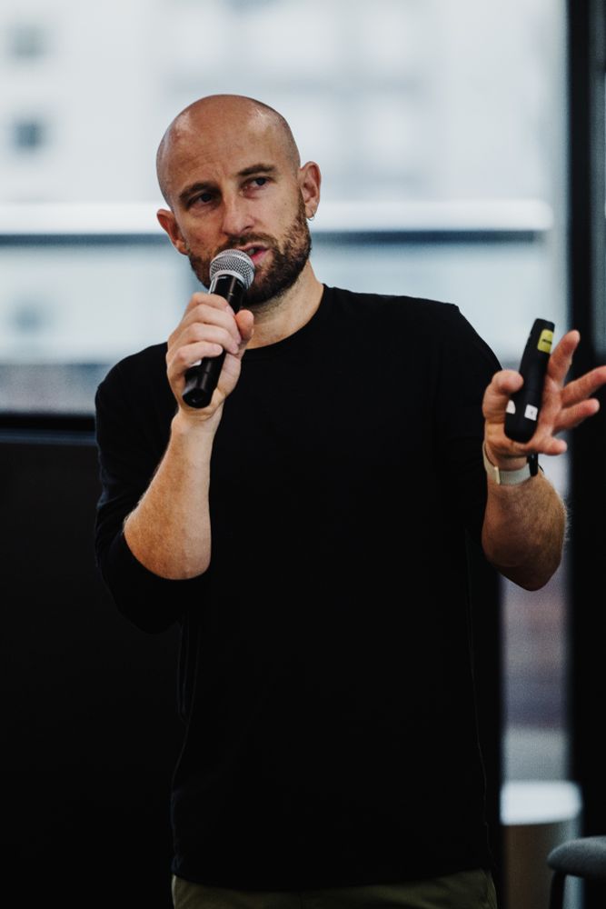 Me speaking in front of an audience – close up 
