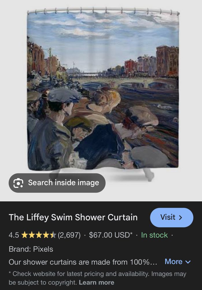 The Liffey Swim shower curtain