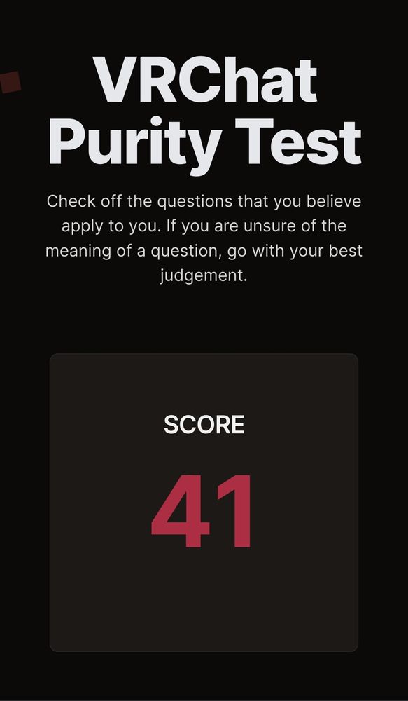 Vrchat purity score of 41.