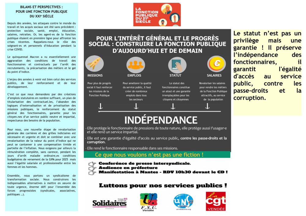 Tract présentant les revendications de la mobilisation nationale pour les services publics du 13 mai.