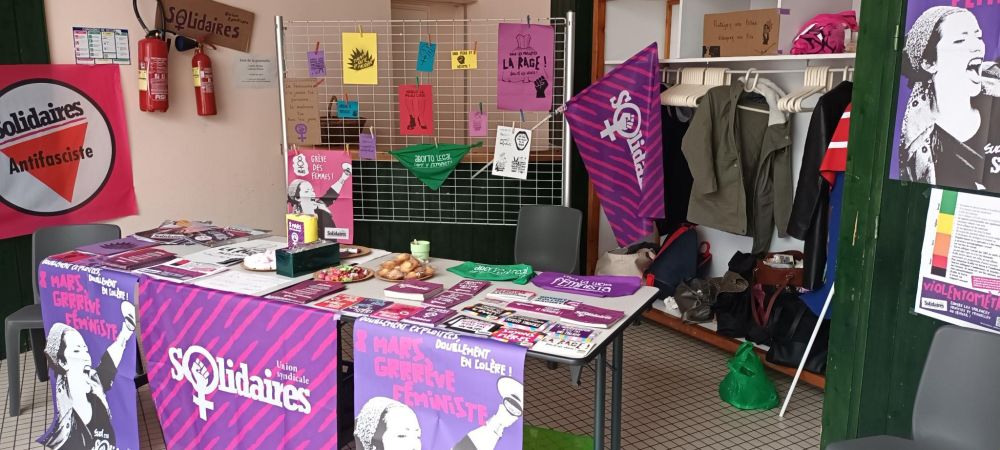 Photo du stand Solidaires le 8 mars