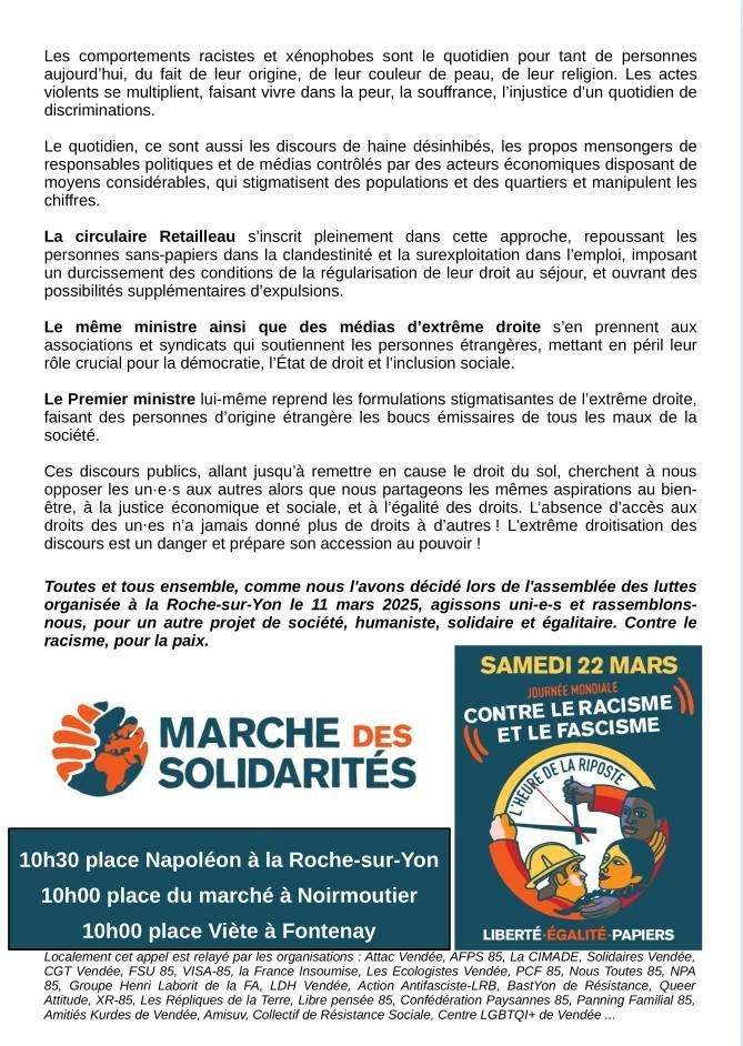 Contre les discours de haine et les politiques xénophobes