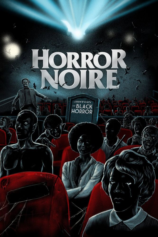 Poster for Horror Noire - an audience watching movies 