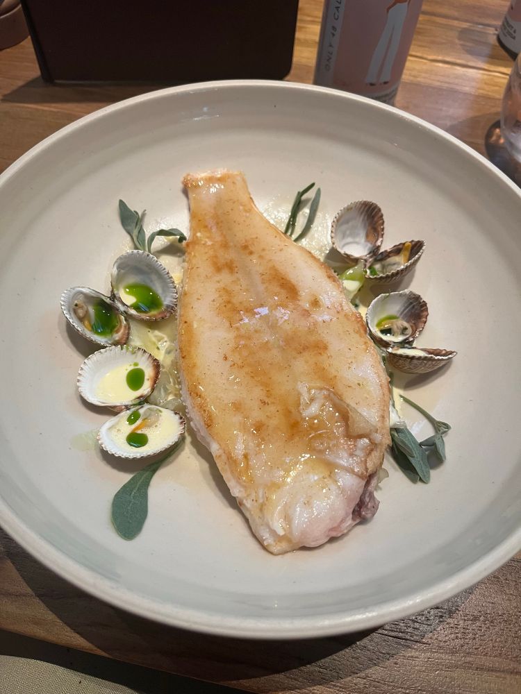 Lemon sole with clams 