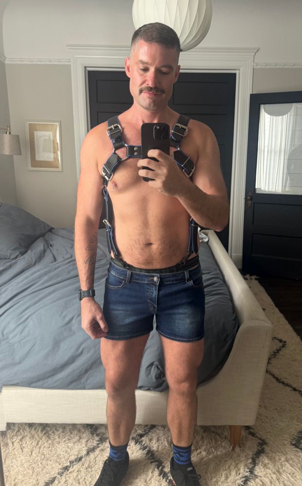 Basic bitch gay in a harness 