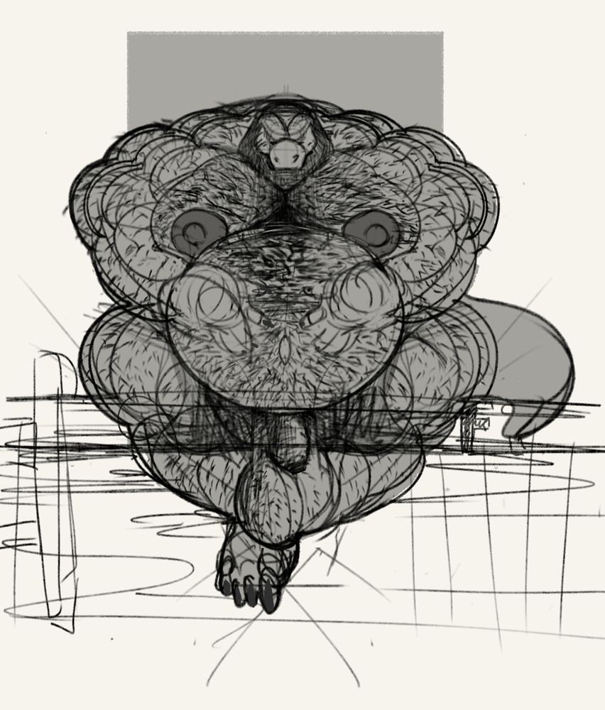 a pregnant and very hairy dragon anthro fella.