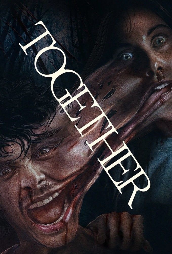 The poster features two distorted, screaming faces one male (Tim, played by Dave Franco) and one female (Millie, played by Alison Brie) appearing to merge or be pulled apart, symbolizing the film's themes of physical and emotional entanglement. The title 