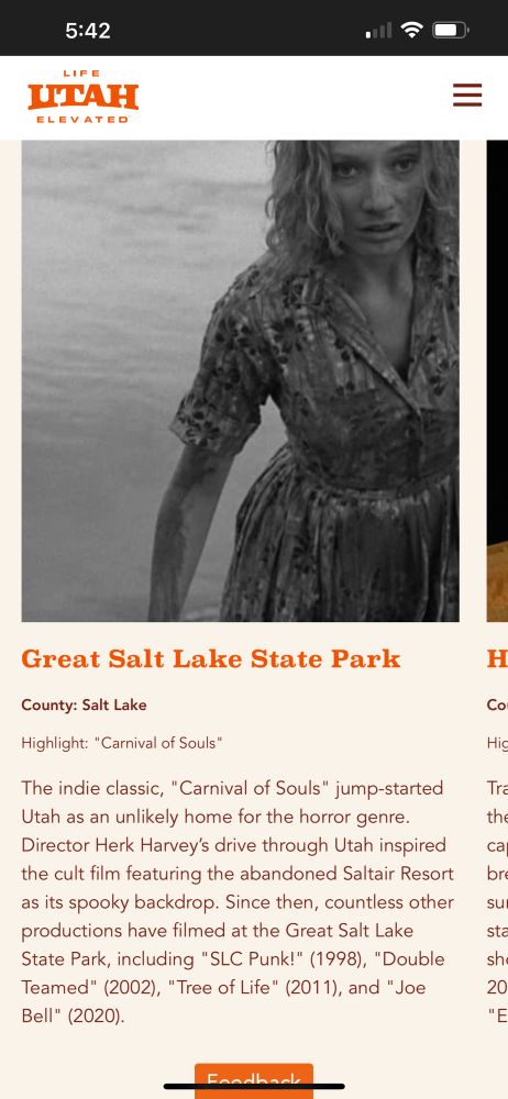 Snip from the Utah Film Society tour that highlights movies filmed in Utah. This one includes information about Carnival of Souls