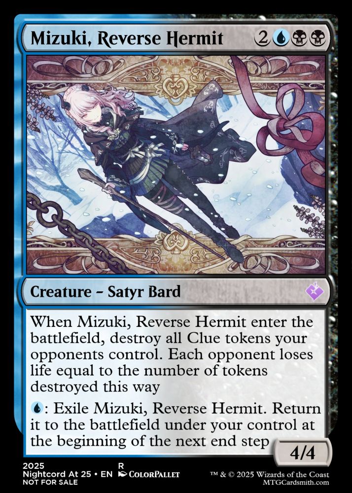 A custom MTG card featuring Mizuki from project sekai