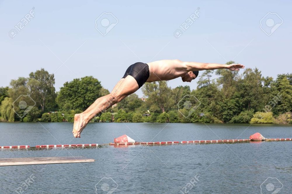 Stock image diving off diving board
