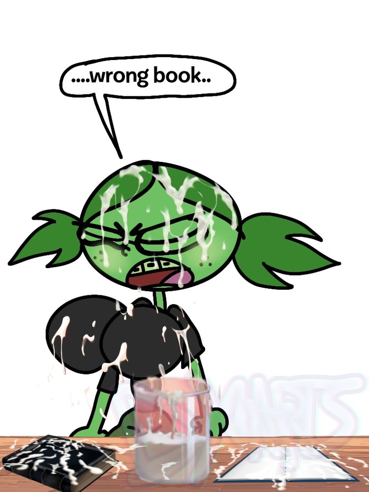 Vendetta Hilton (OC) using the wrong book, this is the aftermath of her making a bunch of cocks that came on her.