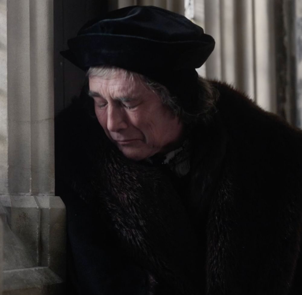 Mark Rylance as Thomas Cromwell, having been utterly dismantled by his mentor's daughter.