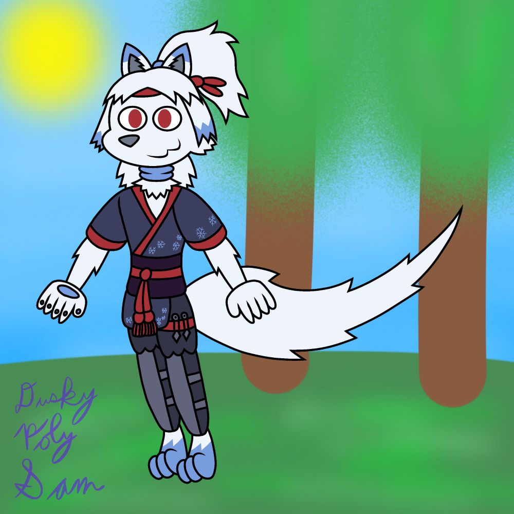 Revenge targeted at IodineGia from Artfight of their ninja wolf, Fuyume.