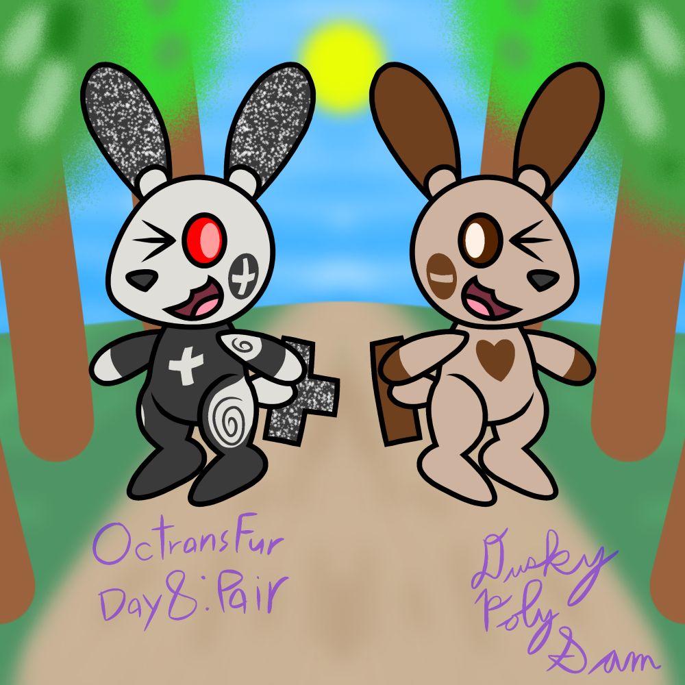 Art of spacemaster's character as a Plusle next to Philipozt from Discord's character as a Minun.
