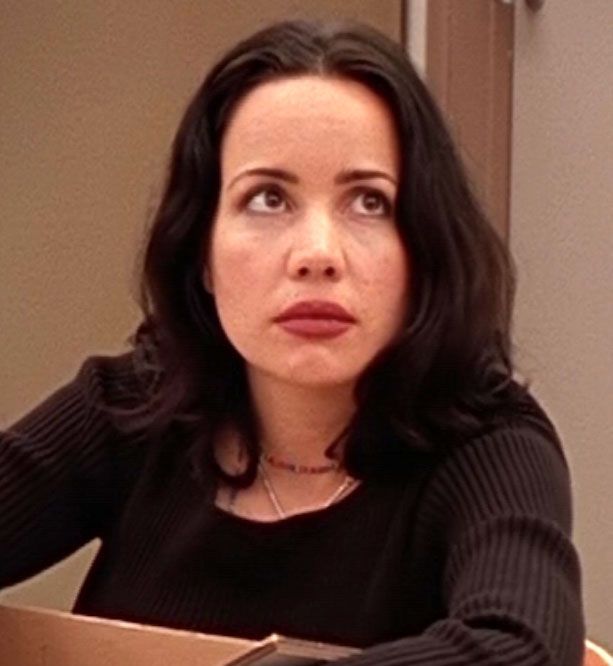 A photo of Janeane Garofalo staring at someone like they are an idiot. 