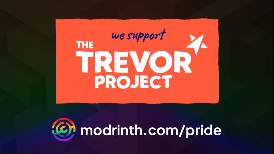 A flag stating "We support the Trevor Project" with a link leading to https://modrinth.com/pride